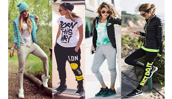 What kind of sportswear are girls wearing fashionable and beautiful？